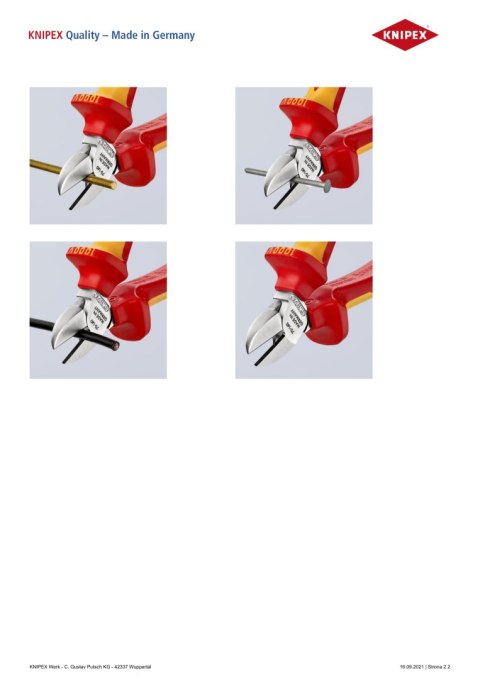 KNIPEX SZCZYPCE TNĄCE BOCZNE IZOLOWANE 140MM KNIPEX SZCZYPCE TNĄCE BOCZNE IZOLOWANE 140MM