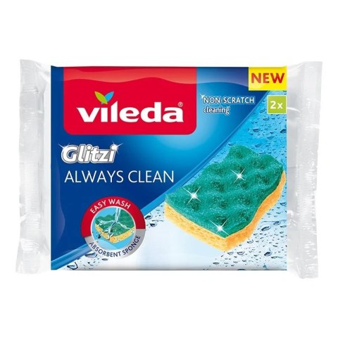 VILEDA VILEDA GĄBKA DO NACZYŃ WISKOZOWA GLITZI ALWAYS CLEAN 2 SZT. VILEDA VILEDA GĄBKA DO NACZYŃ WISKOZOWA GLITZI ALWAYS CLEAN 2 SZT.