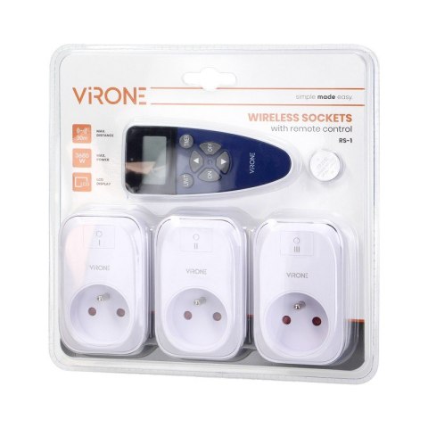 VIRONE ZESTAW 3 GNIAZDA 2P+Z STER BEZPRZEWODOWY +PILOT VIRONE ZESTAW 3 GNIAZDA 2P+Z STER BEZPRZEWODOWY +PILOT
