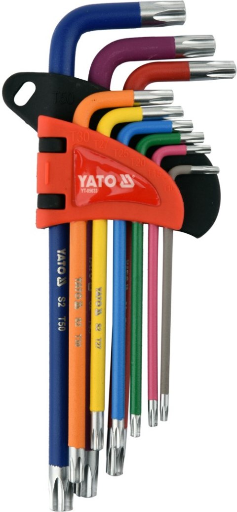 YATO ZESTAW KLUCZY TORX TR T10-T50, 9 SZTUK YATO ZESTAW KLUCZY TORX TR T10-T50, 9 SZTUK