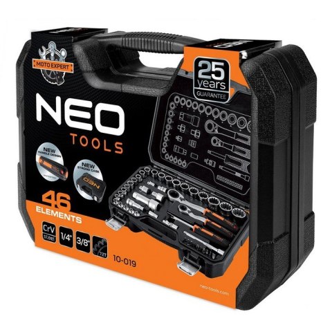 NEO ZESTAW NASADEK PRZELOTOWYCH 1/4' + 3/8', 46 SZT. NEO ZESTAW NASADEK PRZELOTOWYCH 1/4' + 3/8', 46 SZT.
