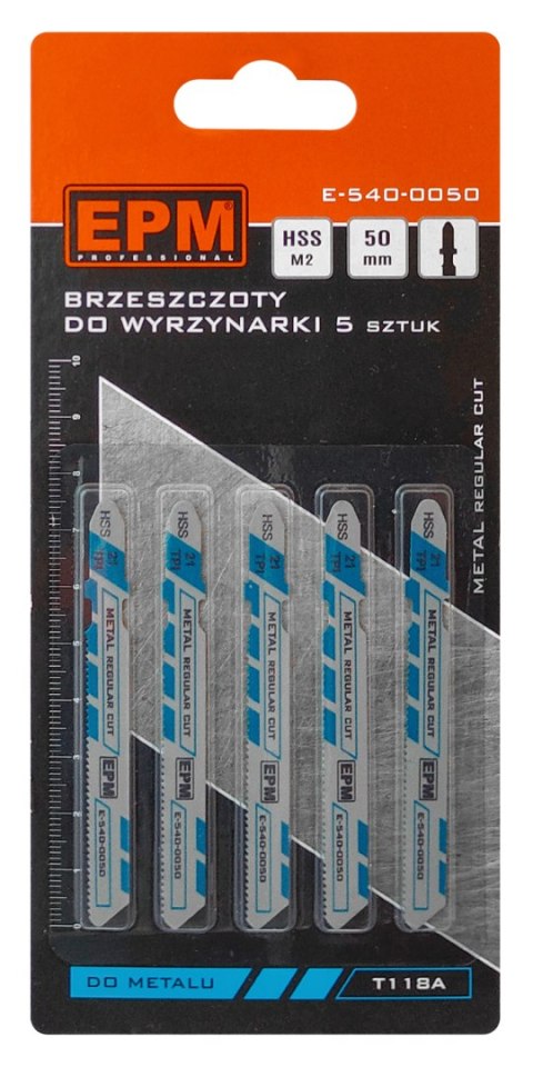 EPM BRZESZCZOT DO WYRZYNARKI 51MM 21TPI METAL T118A 5 SZTUK EPM BRZESZCZOT DO WYRZYNARKI 51MM 21TPI METAL T118A 5 SZTUK