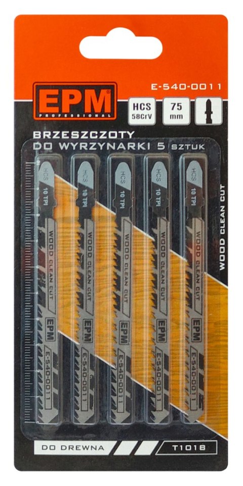 EPM BRZESZCZOT DO WYRZYNARKI 74MM 10TPI DREWNO T101B 5 SZTUK EPM BRZESZCZOT DO WYRZYNARKI 74MM 10TPI DREWNO T101B 5 SZTUK