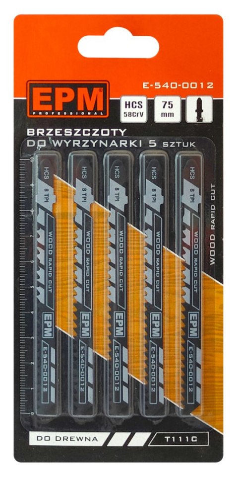 EPM BRZESZCZOT DO WYRZYNARKI 74MM 8TPI DREWNO T111C 5 SZTUK EPM BRZESZCZOT DO WYRZYNARKI 74MM 8TPI DREWNO T111C 5 SZTUK