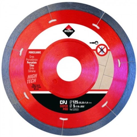 RUBI TARCZA DIAMENTOWA DO GRESU PORCELANOWEGO CPJ 125 SUPERPRO RUBI TARCZA DIAMENTOWA DO GRESU PORCELANOWEGO CPJ 125 SUPERPRO