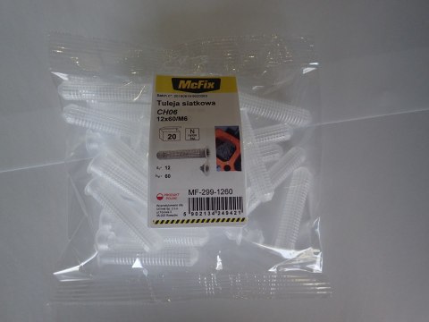 MC FIX TULEJA SIATKOWA PLASTIKOWA DO ŻYWIC 12*60MM 20SZT