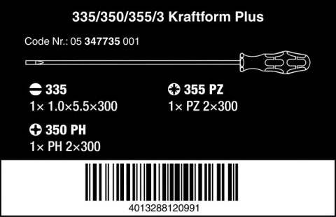 WERA ZESTAW WKRĘTAKÓW KRAFTFORM Z TRZPIENIEM 300 MM, 3 CZĘŚĆ WERA ZESTAW WKRĘTAKÓW KRAFTFORM Z TRZPIENIEM 300 MM, 3 CZĘŚĆ