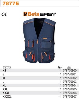 BETA KAMIZELKA ROBOCZA EASY Z KIESZENIAMI GRANATOWA 7877E XXL