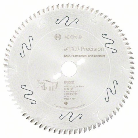 BOSCH PIŁA TARCZOWA BS CB S 250*30*80Z BOSCH PIŁA TARCZOWA BS CB S 250*30*80Z