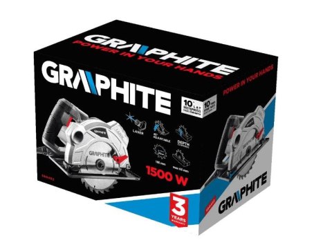 GRAPHITE PILARKA TARCZOWA 1500W 185*20MM LASER GŁĘBOKOŚĆ CIĘCIA 65MM GRAPHITE PILARKA TARCZOWA 1500W 185*20MM LASER GŁĘBOKOŚĆ CIĘCIA 65MM