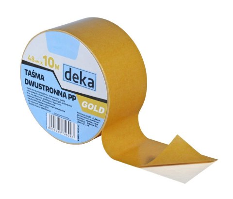 DEKA TAŚMA DWUSTRONNA PP GOLD 48MM*10M DEKA TAŚMA DWUSTRONNA PP GOLD 48MM*10M