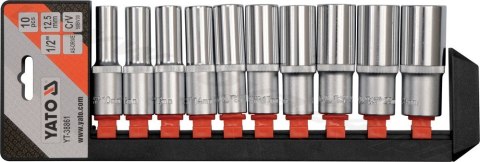 YATO ZESTAW KLUCZY NASADOWYCH DŁUGICH 1/2'' 10 CZĘŚCI YATO ZESTAW KLUCZY NASADOWYCH DŁUGICH 1/2'' 10 CZĘŚCI