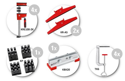 BESSEY ZESTAW ŚCISKÓW PEŁNOPOWIERZCHNIOWYCH + AKCESORIA BESSEY ZESTAW ŚCISKÓW PEŁNOPOWIERZCHNIOWYCH + AKCESORIA