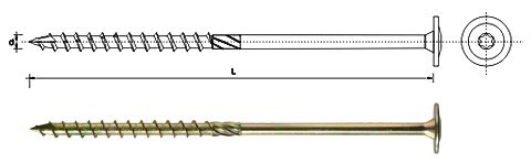 UN WKRĘT DO DREWNA Z KOŁNIERZEM NA TORX OCYNK ŻÓŁTY 6*260MM T30 UN WKRĘT DO DREWNA Z KOŁNIERZEM NA TORX OCYNK ŻÓŁTY 6*260MM T30