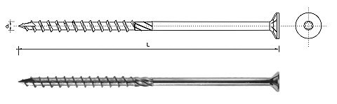 UN WKRĘT DO DREWNA Z ŁBEM STOŻKOWYM NA TORX 10*220MM T40 UN WKRĘT DO DREWNA Z ŁBEM STOŻKOWYM NA TORX 10*220MM T40