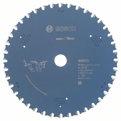 BOSCH PIŁA TARCZOWA EXP/STEEL 190*20*40Z BOSCH PIŁA TARCZOWA EXP/STEEL 190*20*40Z
