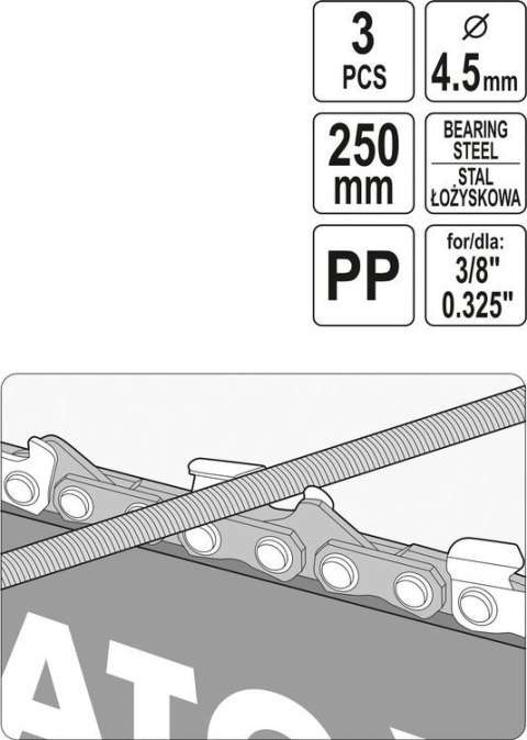 YATO PROWADNIK Z PILNIKIEM DO OSTRZENIA ŁAŃCUCHÓW 4.5MM YATO PROWADNIK Z PILNIKIEM DO OSTRZENIA ŁAŃCUCHÓW 4.5MM