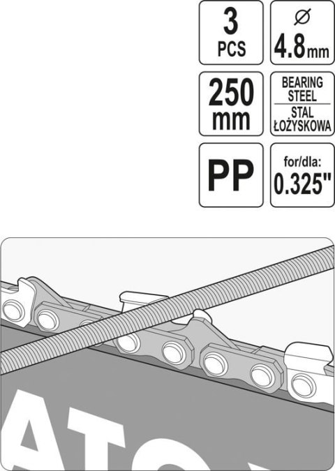 YATO PROWADNIK Z PILNIKIEM DO OSTRZENIA ŁAŃCUCHÓW 4.8MM YATO PROWADNIK Z PILNIKIEM DO OSTRZENIA ŁAŃCUCHÓW 4.8MM