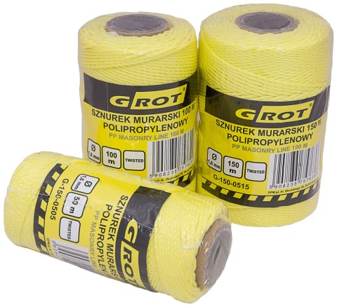 GROT SZNUREK MURARSKI POLIPROPYLENOWY 1.6MM 100M GROT SZNUREK MURARSKI POLIPROPYLENOWY 1.6MM 100M