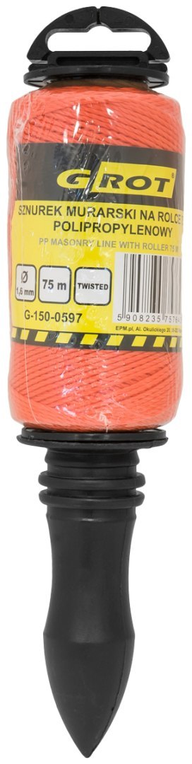 GROT SZNUREK MURARSKI POLIPROPYLENOWY ROLKA 1.6MM 75M GROT SZNUREK MURARSKI POLIPROPYLENOWY ROLKA 1.6MM 75M