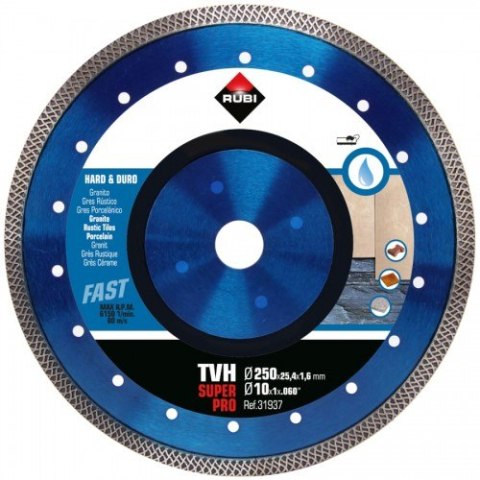 RUBI TARCZA DIAMENTOWA DO MATERIAŁÓW TWARDYCH TVH 250MM SUPERPRO RUBI TARCZA DIAMENTOWA DO MATERIAŁÓW TWARDYCH TVH 250MM SUPERPRO