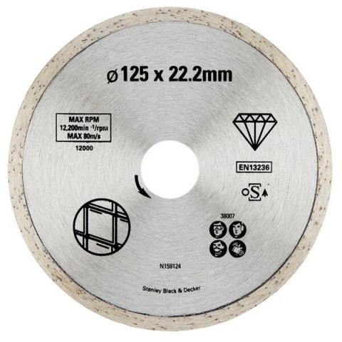 STANLEY TARCZA DIAMENTOWA PEŁNA 125MM STANLEY TARCZA DIAMENTOWA PEŁNA 125MM