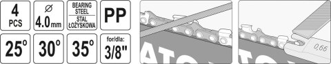 YATO ZESTAW DO OSTRZENIA ŁAŃCUCHA 4.0MM 4SZT YATO ZESTAW DO OSTRZENIA ŁAŃCUCHA 4.0MM 4SZT