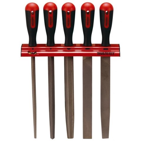 TENG TOOLS ZESTAW PILNIKÓW DO METALU 250MM Z WIESZAKIEM 5SZT.