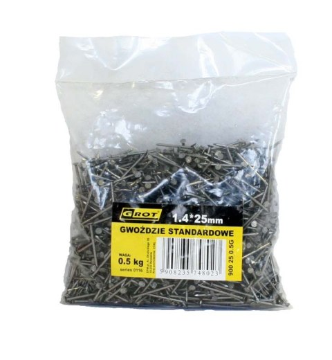 GROT GWOŹDZIE STANDARDOWE 1.4*25MM OP-0.50KG GROT GWOŹDZIE STANDARDOWE 1.4*25MM OP-0.50KG