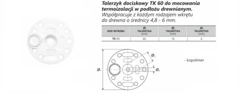 UN KOŁNIERZ DOCISKOWY DO STYROPIANU I WEŁNY FI 60MM Z ZATYCZKĄ UN KOŁNIERZ DOCISKOWY DO STYROPIANU I WEŁNY FI 60MM Z ZATYCZKĄ