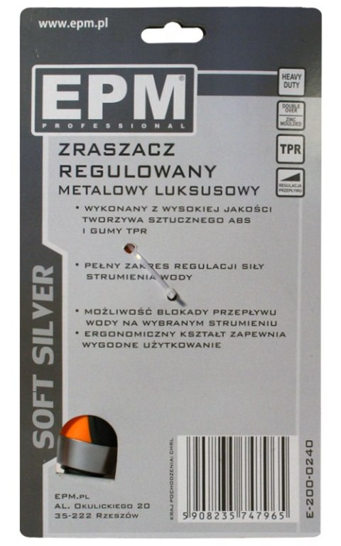 EPM ZRASZACZ PISTOLETOWY REGULOWANY SOFT SILVER EPM ZRASZACZ PISTOLETOWY REGULOWANY SOFT SILVER