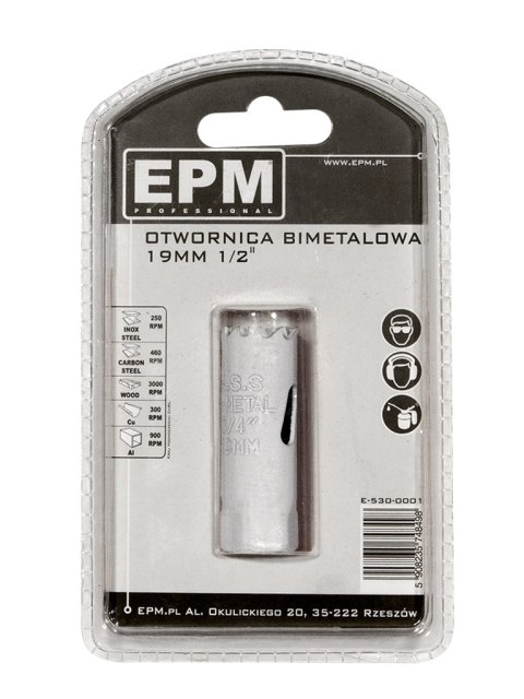 EPM OTWORNICA BI-METALOWA 19MM UCHWYT 1/2'' EPM OTWORNICA BI-METALOWA 19MM UCHWYT 1/2''