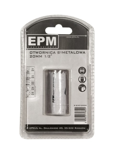 EPM OTWORNICA BI-METALOWA 20MM UCHWYT 1/2'' EPM OTWORNICA BI-METALOWA 20MM UCHWYT 1/2''