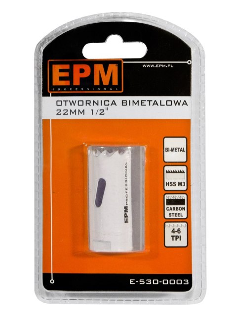 EPM OTWORNICA BI-METALOWA 22MM UCHWYT 1/2'' EPM OTWORNICA BI-METALOWA 22MM UCHWYT 1/2''