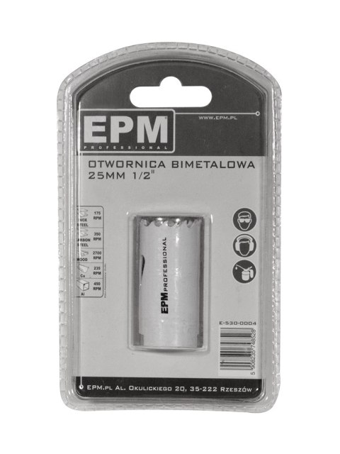 EPM OTWORNICA BI-METALOWA 25MM UCHWYT 1/2'' EPM OTWORNICA BI-METALOWA 25MM UCHWYT 1/2''