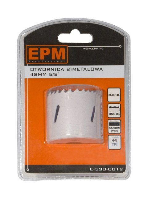 EPM OTWORNICA BI-METALOWA 48MM UCHWYT 5/8'' EPM OTWORNICA BI-METALOWA 48MM UCHWYT 5/8''