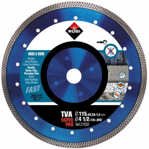 RUBI TARCZA DIAMENTOWA DO MAT. TWARDYCH, TURBO VIPER (TVA) 115MM