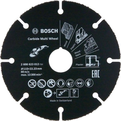 BOSCH TARCZA UNIWERSALNA Z WĘGLIKÓW SPIEKANYCH MULTI WHEEL 115MM BOSCH TARCZA UNIWERSALNA Z WĘGLIKÓW SPIEKANYCH MULTI WHEEL 115MM