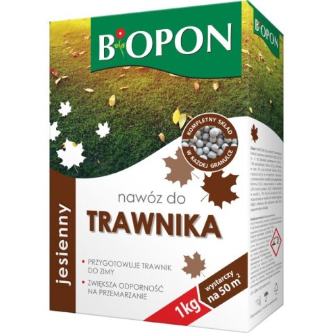 BIOPON NAWÓZ - JESIENNY DO TRAWNIKA GRANULAT KARTON 1 KG BIOPON NAWÓZ - JESIENNY DO TRAWNIKA GRANULAT KARTON 1 KG
