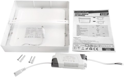 ORION PANEL LED NATYNKOWY Z ZASILACZEM RAND 225*225 18W ORION PANEL LED NATYNKOWY Z ZASILACZEM RAND 225*225 18W