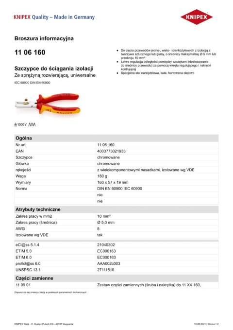 KNIPEX SZCZYPCE AUTOMATYCZNE DO ŚCIĄGANIA IZOLACJI MULTISTRIP 10 KNIPEX SZCZYPCE AUTOMATYCZNE DO ŚCIĄGANIA IZOLACJI MULTISTRIP 10