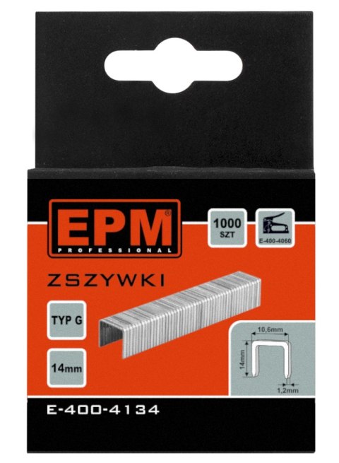 EPM ZSZYWKI TYP G 1000SZT 10.6MM*1.2MM 14MM EPM ZSZYWKI TYP G 1000SZT 10.6MM*1.2MM 14MM