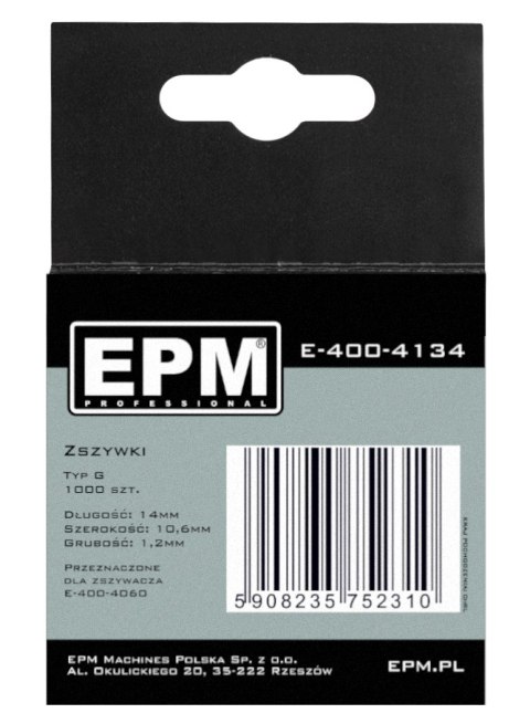 EPM ZSZYWKI TYP G 1000SZT 10.6MM*1.2MM 14MM EPM ZSZYWKI TYP G 1000SZT 10.6MM*1.2MM 14MM