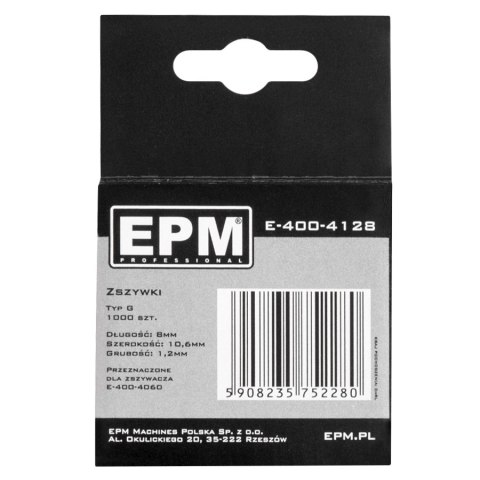 EPM ZSZYWKI TYP G 1000SZT 10.6MM*1.2MM 8MM EPM ZSZYWKI TYP G 1000SZT 10.6MM*1.2MM 8MM