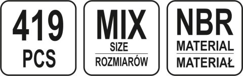 YATO 419 SZT ORINGÓW GUMOWYCH MIX YATO 419 SZT ORINGÓW GUMOWYCH MIX