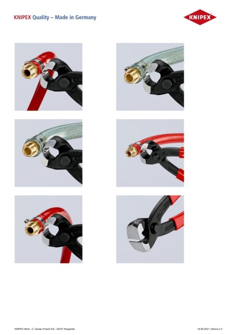 KNIPEX SZCZYPCE DO MONTAŻU OPASEK ZACISKOWYCH OETIKER KNIPEX SZCZYPCE DO MONTAŻU OPASEK ZACISKOWYCH OETIKER