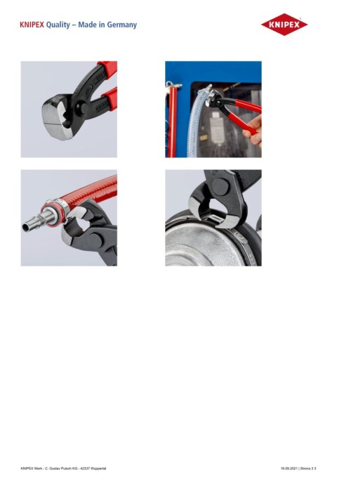 KNIPEX SZCZYPCE DO MONTAŻU OPASEK ZACISKOWYCH OETIKER KNIPEX SZCZYPCE DO MONTAŻU OPASEK ZACISKOWYCH OETIKER