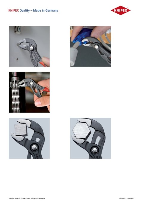 KNIPEX SZCZYPCE DO RUR COBRA 125MM KNIPEX SZCZYPCE DO RUR COBRA 125MM