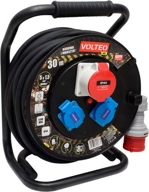 VOLTEO PRZEDŁUŻACZ HEAVY DUTY 30M H07RN-F 5*1,5MM 2X16A, 1X16A/5P VOLTEO PRZEDŁUŻACZ HEAVY DUTY 30M H07RN-F 5*1,5MM 2X16A, 1X16A/5P