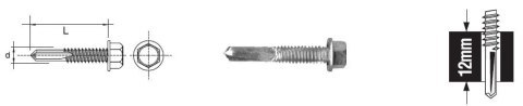 UN WKRĘT SAMOWIERTNY Z ŁBEM SZEŚCIOKĄTNYM 5.5*38MM 12MM UN WKRĘT SAMOWIERTNY Z ŁBEM SZEŚCIOKĄTNYM 5.5*38MM 12MM